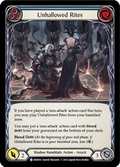 Unhallowed Rites (Blue) - Rainbow Foil - 1st Edition