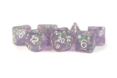 7-Die Set 16mm Icy Opal Resin: Purple / Silver Numbers