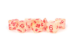 7-Die Set 16mm Resin Flash Dice: Red