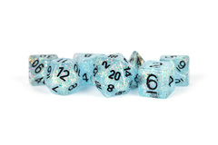 7-Die Set 16mm Resin Flash Dice: Blue