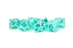 7-Die Set 16mm Resin Flash Dice: Teal