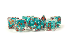 7-Die Set 16mm Resin Pearl: Teal / Copper Numbers