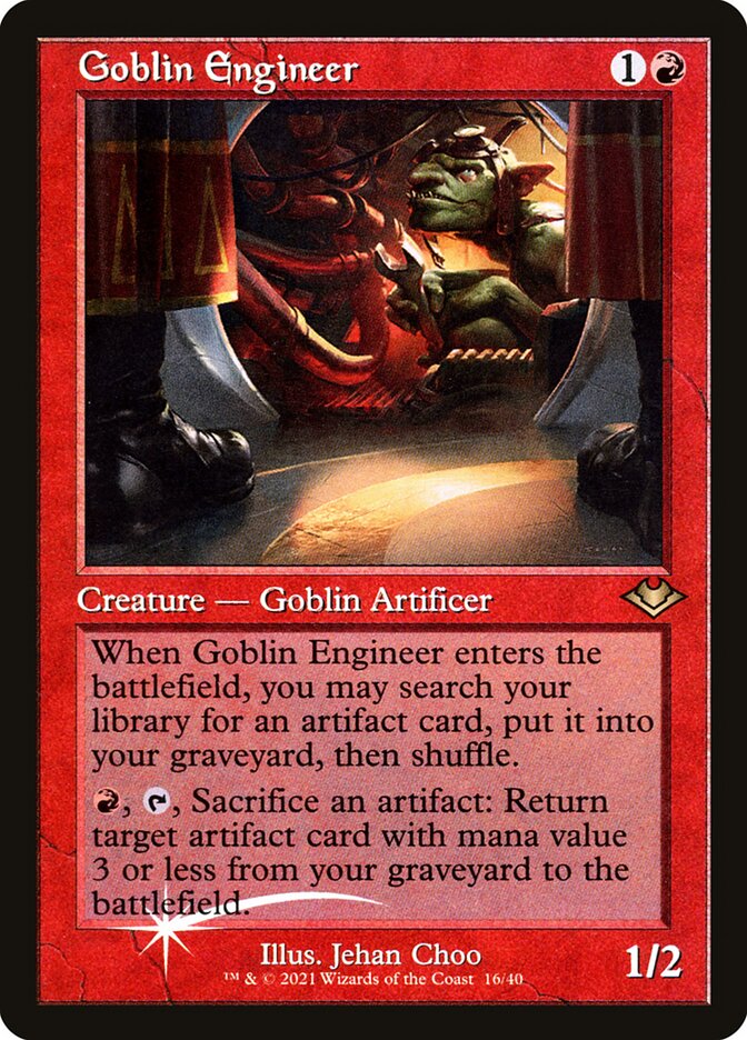 Goblin Engineer - Foil Etched - Retro Frame