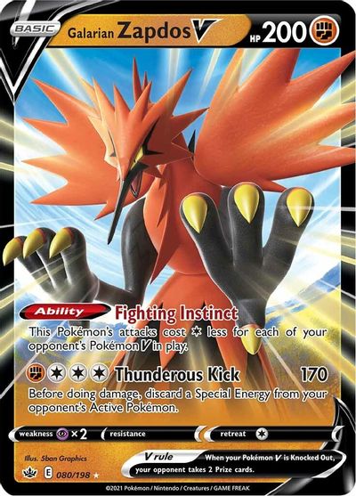 Pokemon Galarian 2024 Zapdos V Alternate Full Art