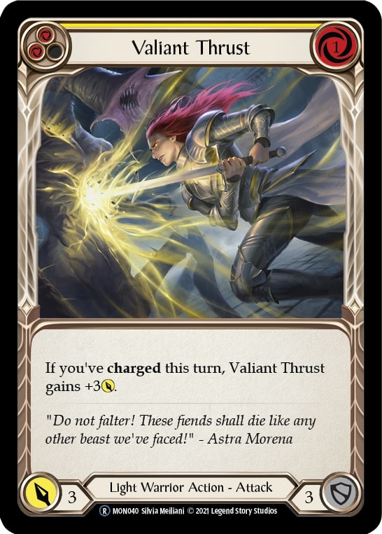 Valiant Thrust (Yellow) - Rainbow Foil - Unlimited Edition