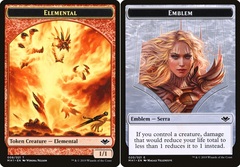 Elemental (008) // Emblem - Serra the Benevolent (020) Double-sided Token