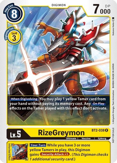 RizeGreymon - BT2-038 - R (Official Tournament Pack Vol.2) RizeGreymon - BT2-038 - R (Official Tournament Pack Vol.2)