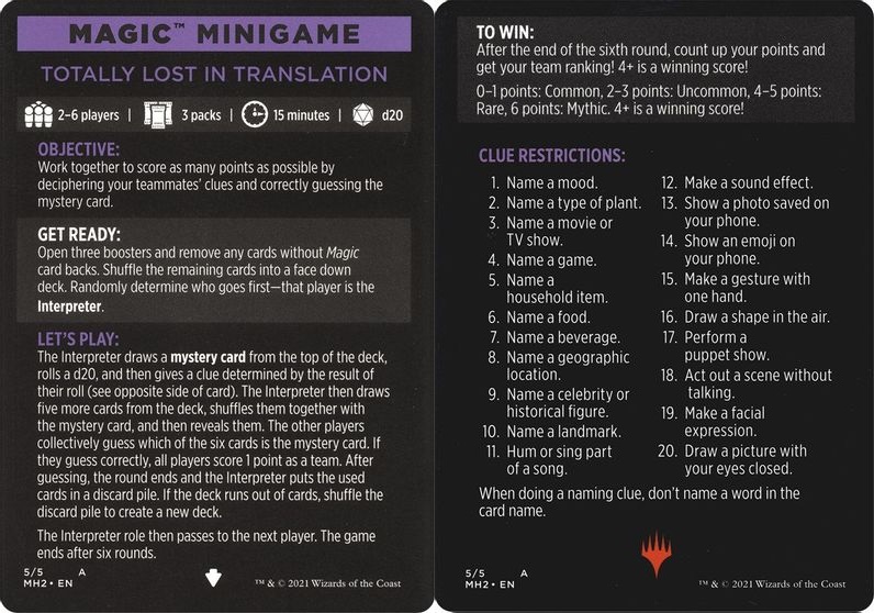 Magic Minigame: Totally Lost in Translation Magic Minigame: Totally Lost in Translation