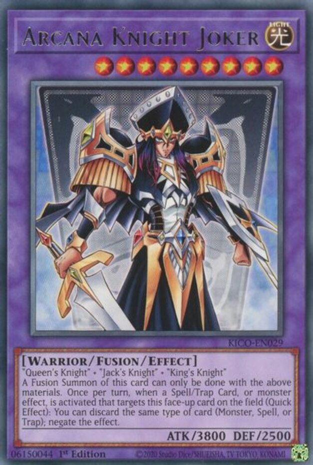 YGO-3x-Near Mint-Arcana Knight Joker - KICO-EN029 - Rare - 1st