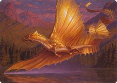 Adult Gold Dragon Art Card
