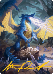 Blue Dragon Art Card (Gold-Stamped Signature)