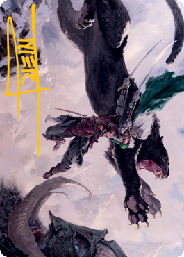Drizzt DoUrden Art Card -  Gold-Stamped Signature