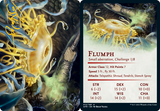 Flumph Art Card -  Gold-Stamped Signature