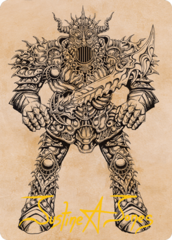 Iron Golem Art Card - Gold-Stamped Signature