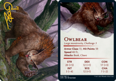 Owlbear Art Card -  Gold-Stamped Signature