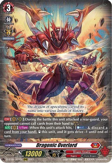 Dragonic Overlord - D-BT02/001EN - RRR Dragonic Overlord - D-BT02/001EN - RRR