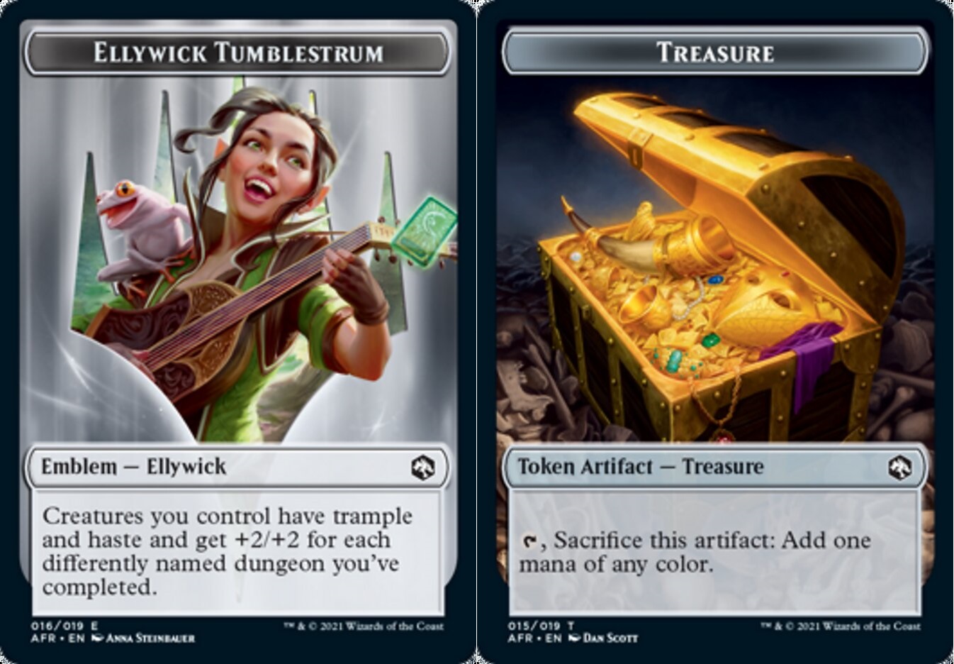 Emblem - Ellywick Tumblestrum // Treasure Token - Foil