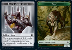 Emblem - Lolth, Spider Queen // Wolf Token - Foil