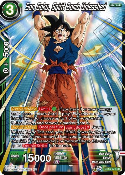 Son Goku, Spirit Bomb Unleashed - BT14-071 - SR