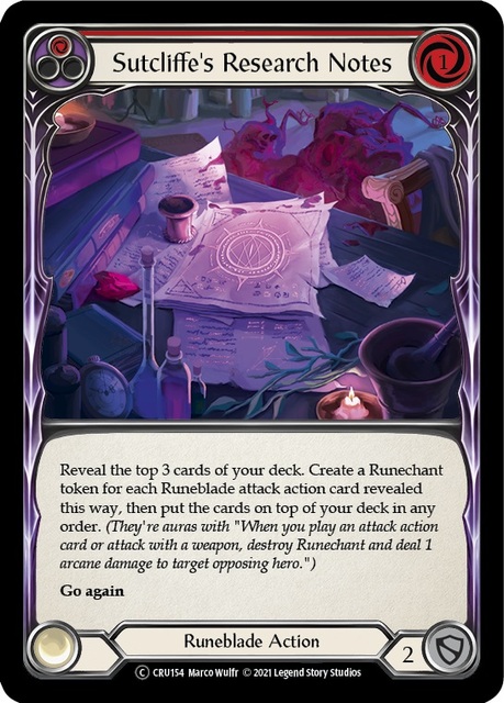 Sutcliffes Research Notes (Red) - Unlimited Edition