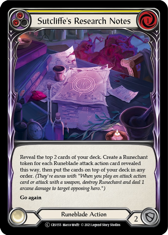 Sutcliffes Research Notes (Yellow) - Unlimited Edition