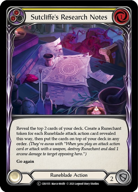 Sutcliffes Research Notes (Yellow) - Unlimited Edition