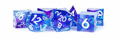 Handcrafted Sharp-Edge Resin Dice Set: Oceanic Flare