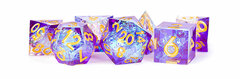 Handcrafted Sharp-Edge Resin Dice Set: Royal Geode