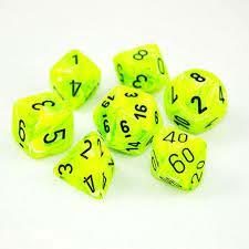 Vortex Mini-Polyhedral Bright Green/black 7-Die Set