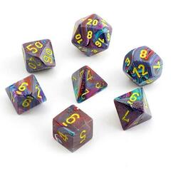 Festive Mini-Polyhedral Mosaic/yellow 7-Die set