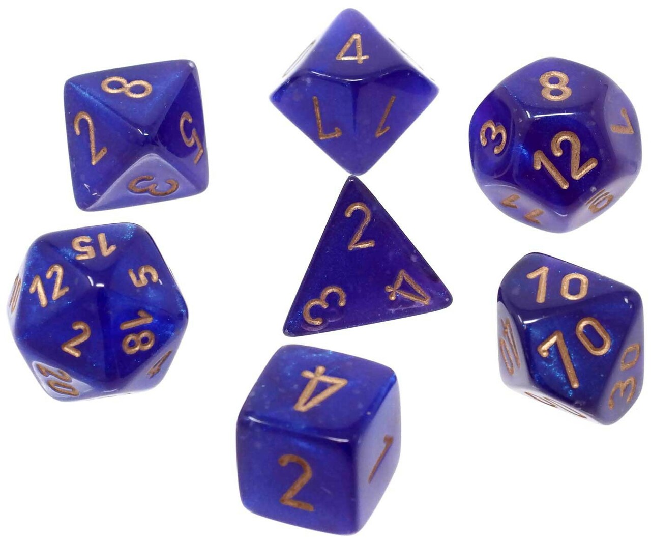 Borealis Mini-Polyhedral Royal Purple/gold Luminary 7-Die Set CHX20587