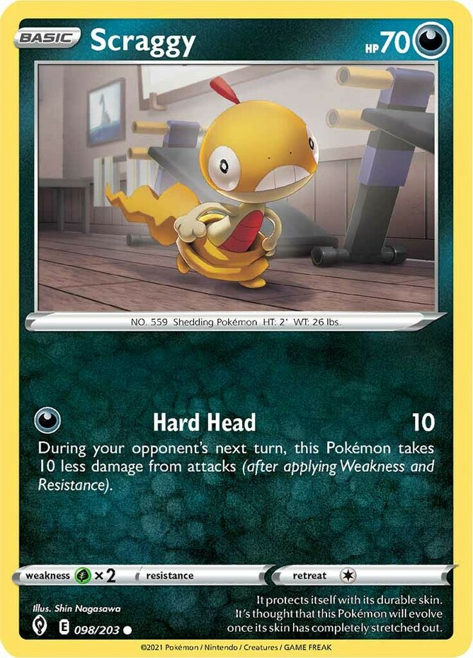 4x Scraggy - 098/203 - Common NM-Mint Pokemon SWSH07