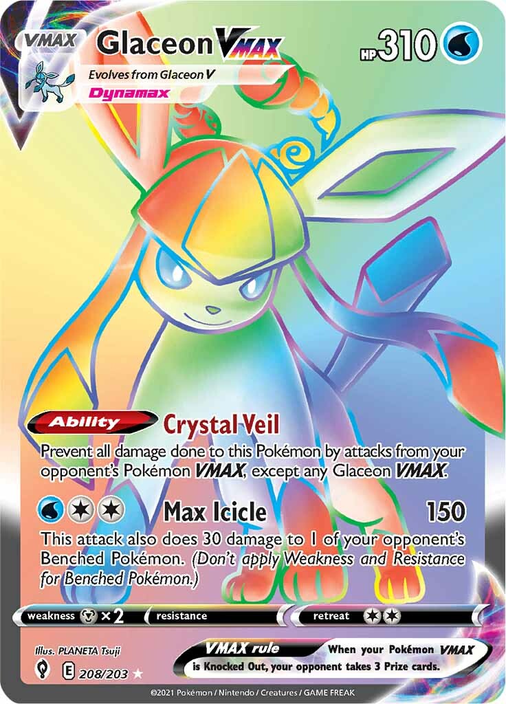 Pokemon Glaceon VMAX Alternate popular Art Secret