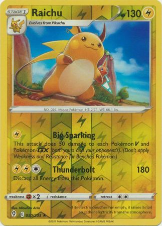 Raichu - 050/203 - Holo Rare - Reverse Holo