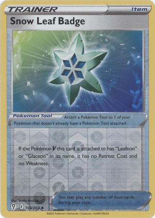 Snow Leaf Badge - 159/203 - Uncommon - Reverse Holo