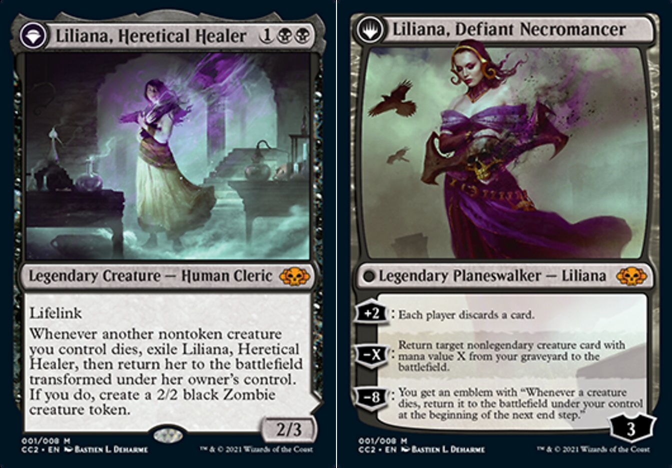 Liliana, Heretical Healer // Liliana, Defiant Necromancer - 001/008