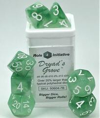 Set of 7 Dice: Dryads Grove w/ White Numbers