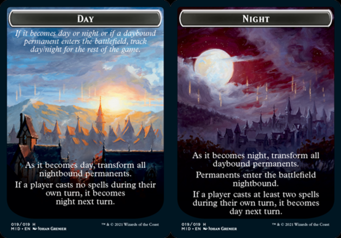 1x (019/019) Day // Night Double-sided Token MTG Innistrad