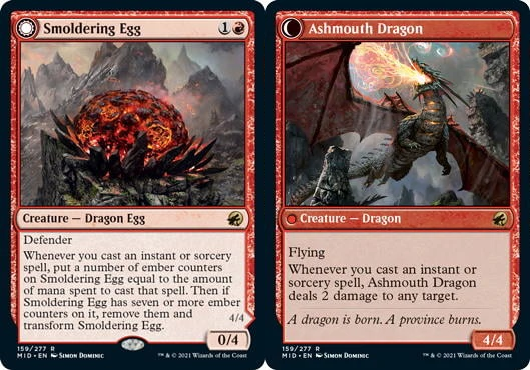 Smoldering Egg // Ashmouth Dragon - Foil