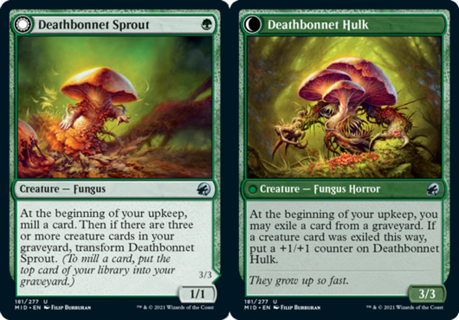 MTG-4x-Near Mint, English-Deathbonnet Sprout // Deathbonnet Hulk-Innistrad:  Midn