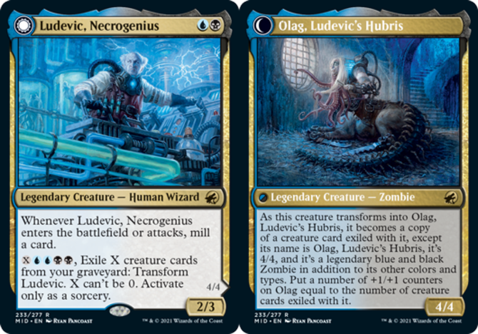 MTG-4x-Near Mint, English-Ludevic, Necrogenius // Olag, Ludevic's
