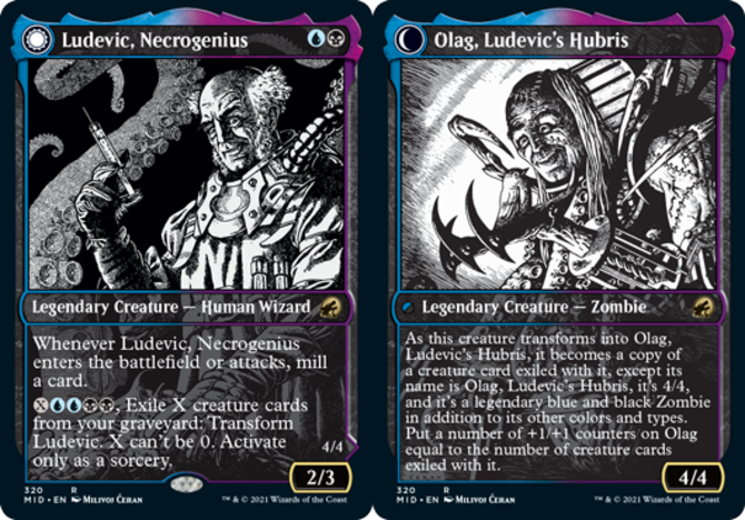 MTG-4x-Near Mint, English-Ludevic, Necrogenius // Olag, Ludevic's