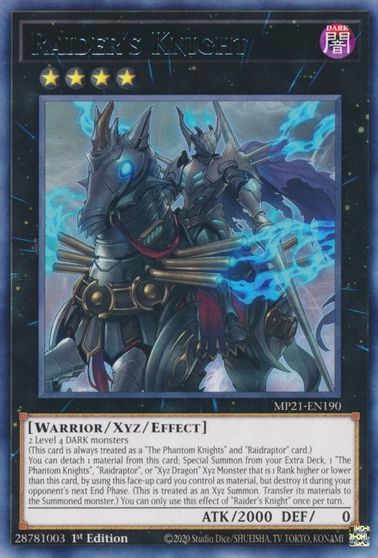 Raiders Knight - MP21-EN190 - Rare - 1st Edition