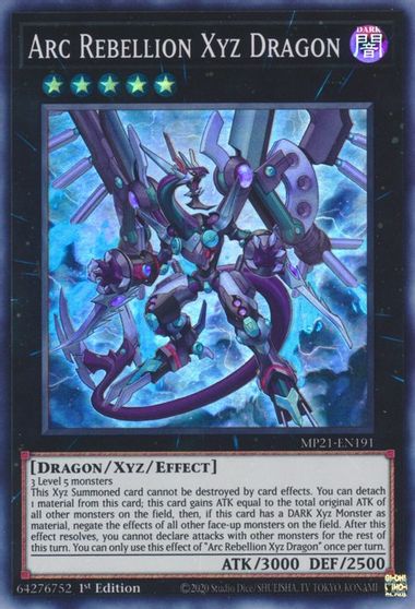 Arc Rebellion Xyz Dragon - MP21-EN191 - Super Rare - 1st Edition