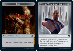 Clue (16) // Emblem - Teferi, Who Slows the Sunset Double-sided Token - Foil