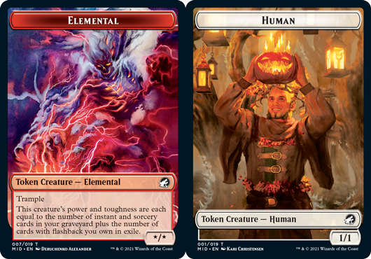 Elemental Token // Human Token - Foil