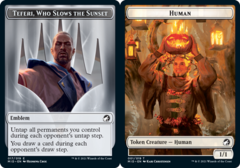 Teferi, Who Slows the Sunset Emblem (017) // Human (001) Double-Sided Token - Foil