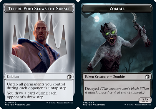 Emblem - Teferi // Zombie Token (005) - Foil (Innistrad: Midnight Hunt)