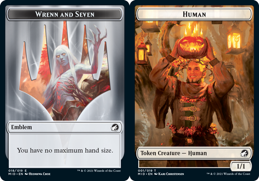 Emblem - Wrenn and Seven // Human Token - Foil Emblem - Wrenn and Seven // Human Token - Foil