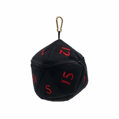 Ultra Pro - D20 Plush Dice Bag - Black With Red Numbers